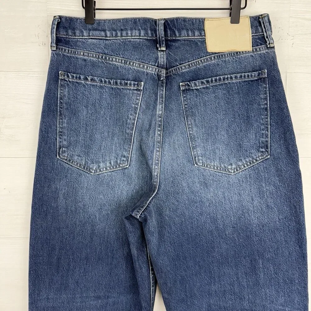 Banana Republic High Rise Rigid Bow Jeans 31 Blue‎ Horseshoe Barrel Leg NO BELT - Picture 8 of 16